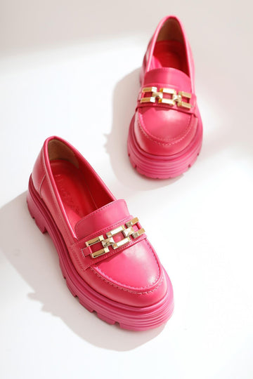 Benaz – Fuchsia Buckle-Detail Oxford Shoe (Women)