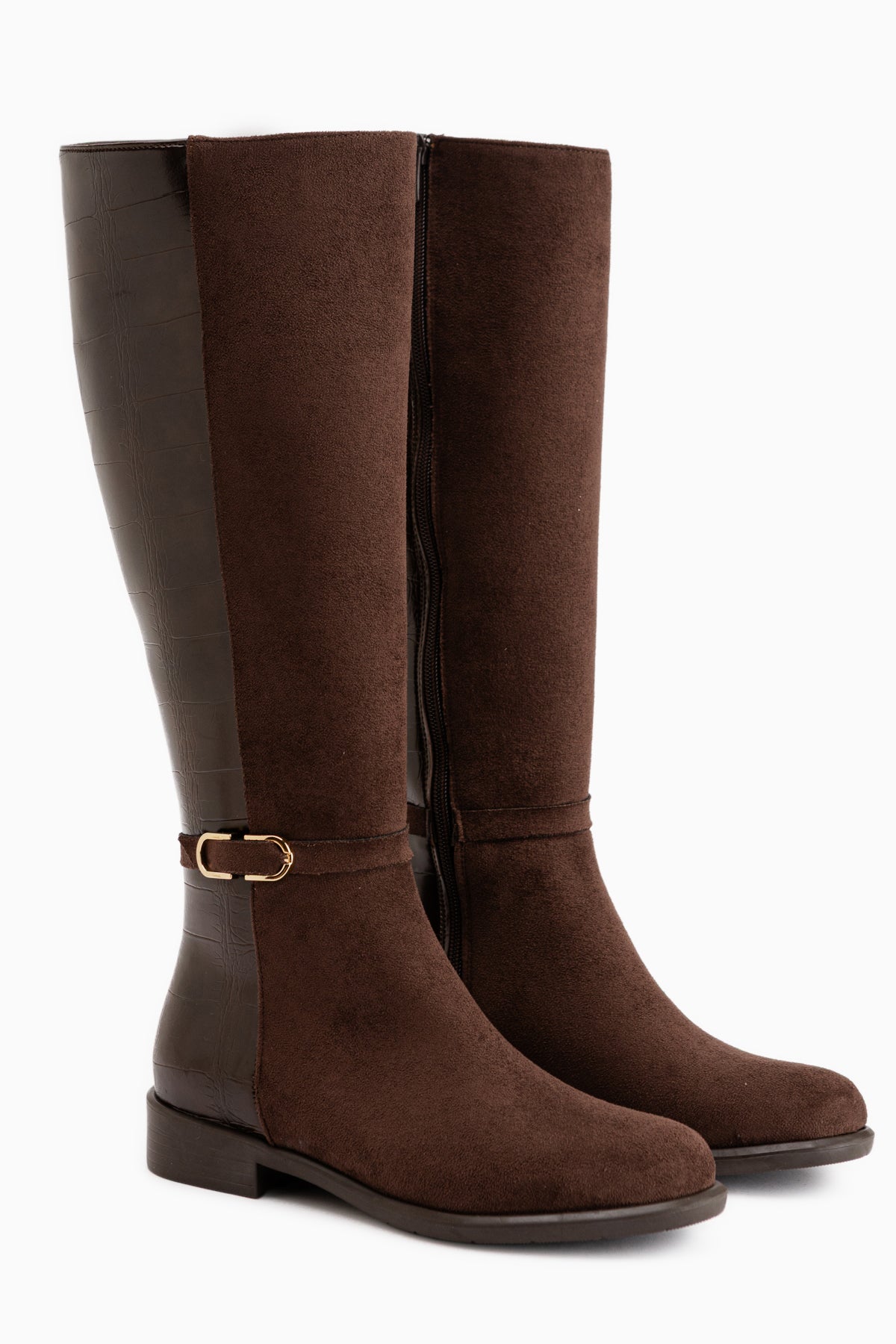 Essie Brown Suede Buckled Women’s Boots
