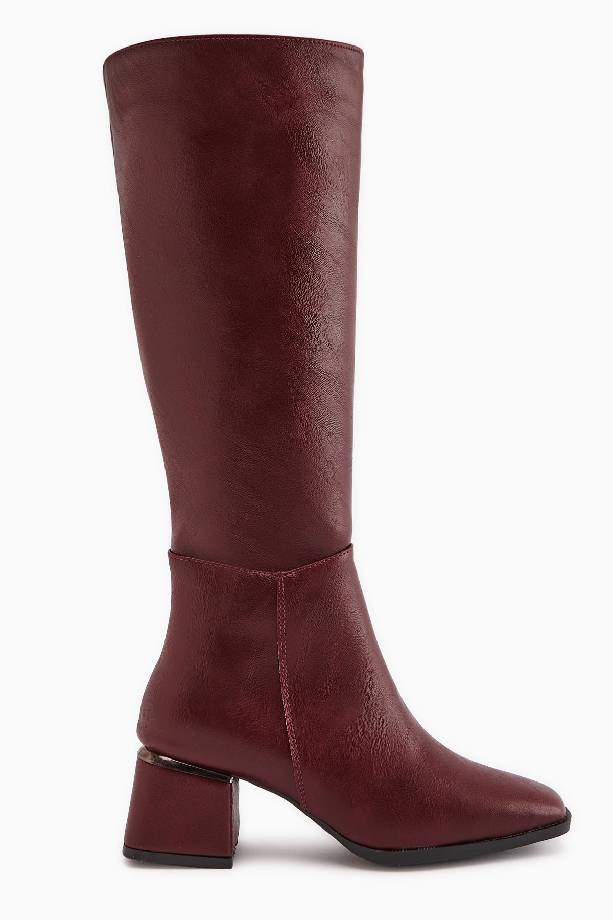 Miami Burgundy Square-Toed Boots