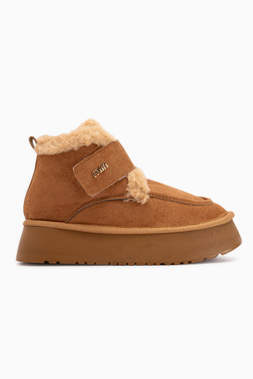 Celia Tan Suede Fur Thick Sole Women’s Boots