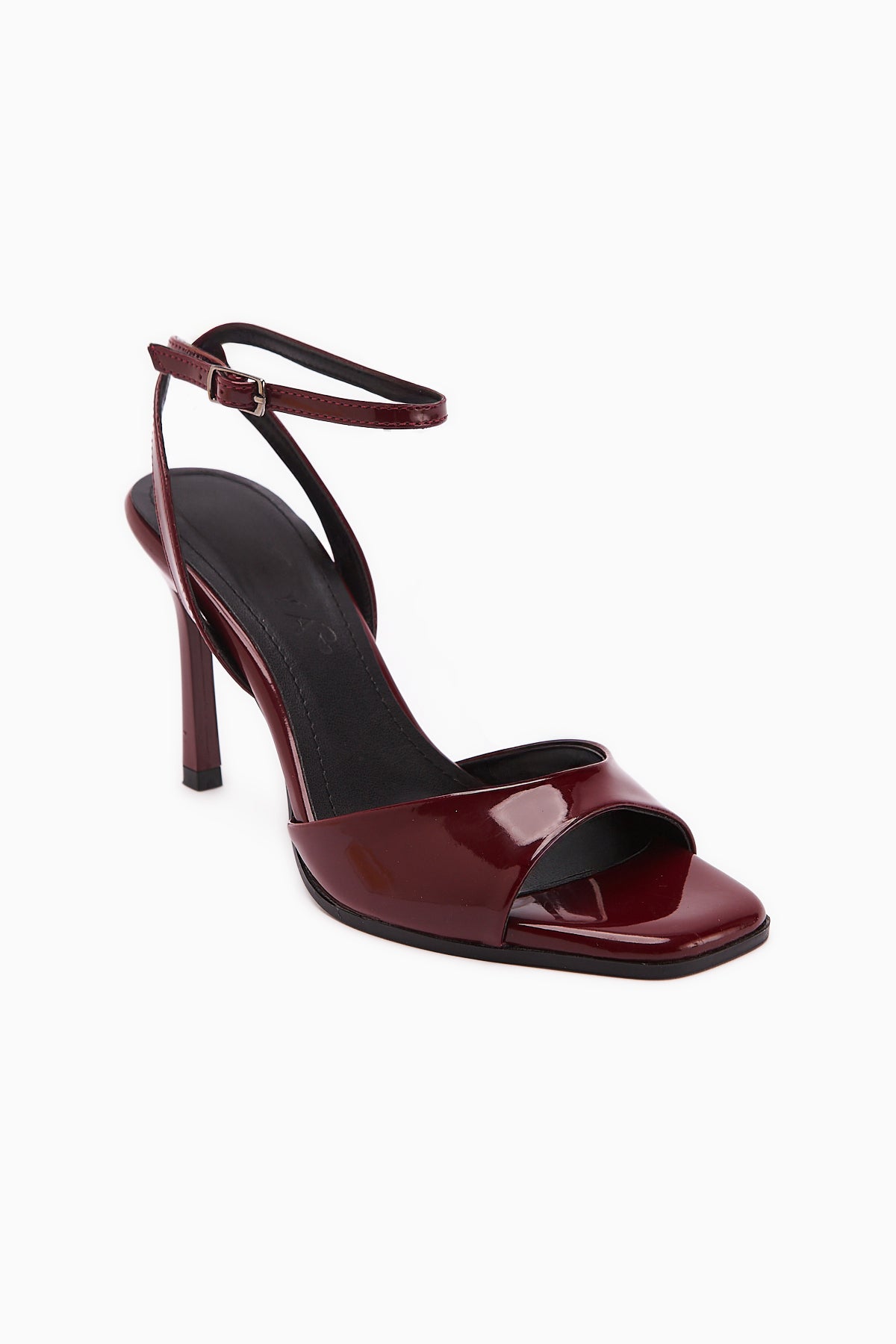 Nova Burgundy Patent Buckled Thin Heeled Women’s Shoes