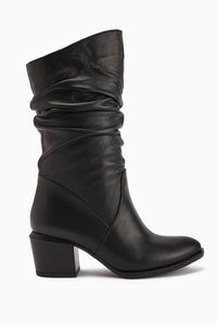 Narges Genuine Leather Black High Heel Women's Boot