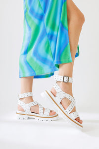 Winifred White Belt Detailed Sandals