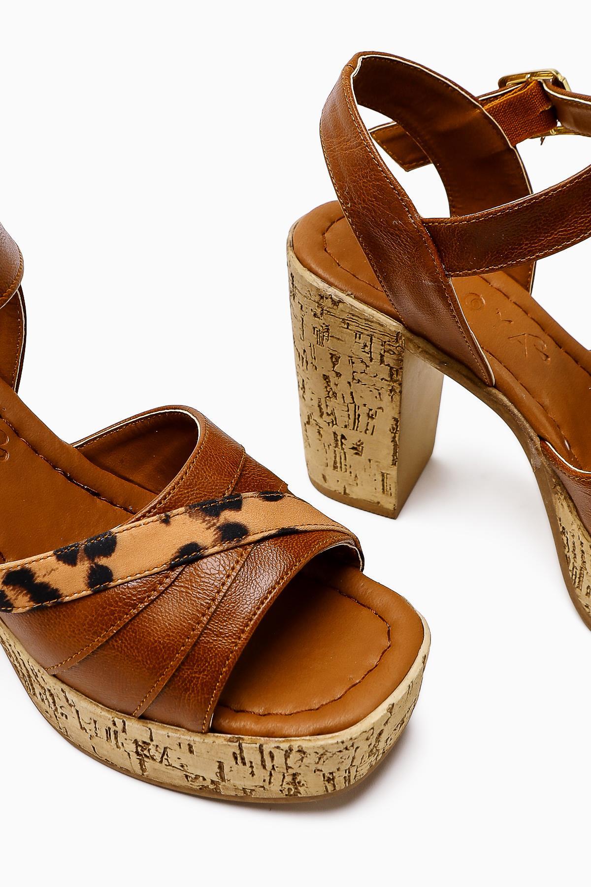 Farah Taba Platform Wedge Sandals with Leopard Detail