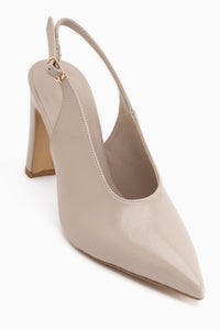 Daniela Beige Pointed Toe Women’s Heeled Shoes