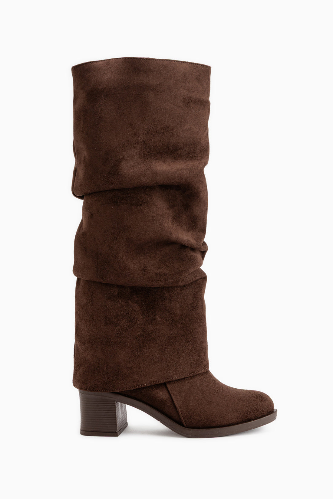 Natalia Brown Suede Pleated Women’s Boots