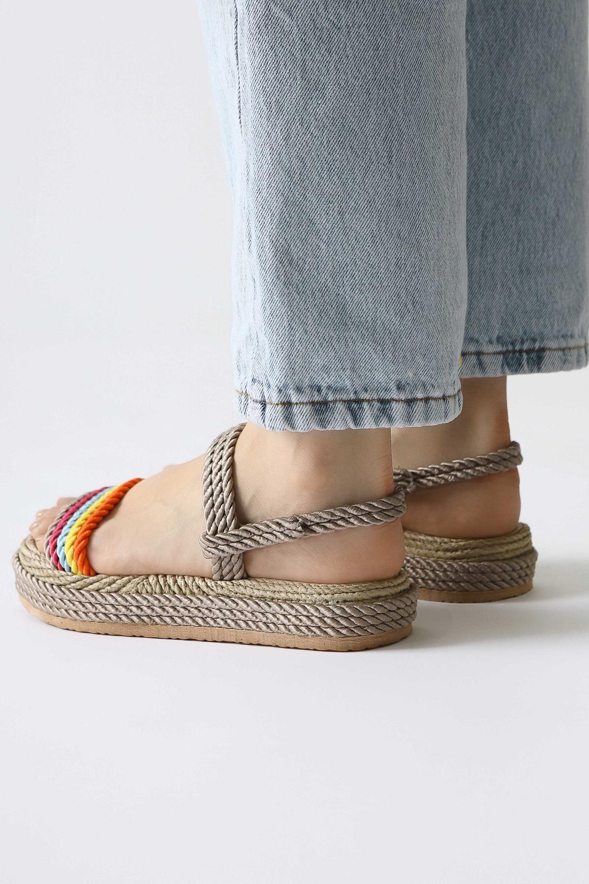 Velika Mink - Multicolor Thick-Soled Rope Sandal