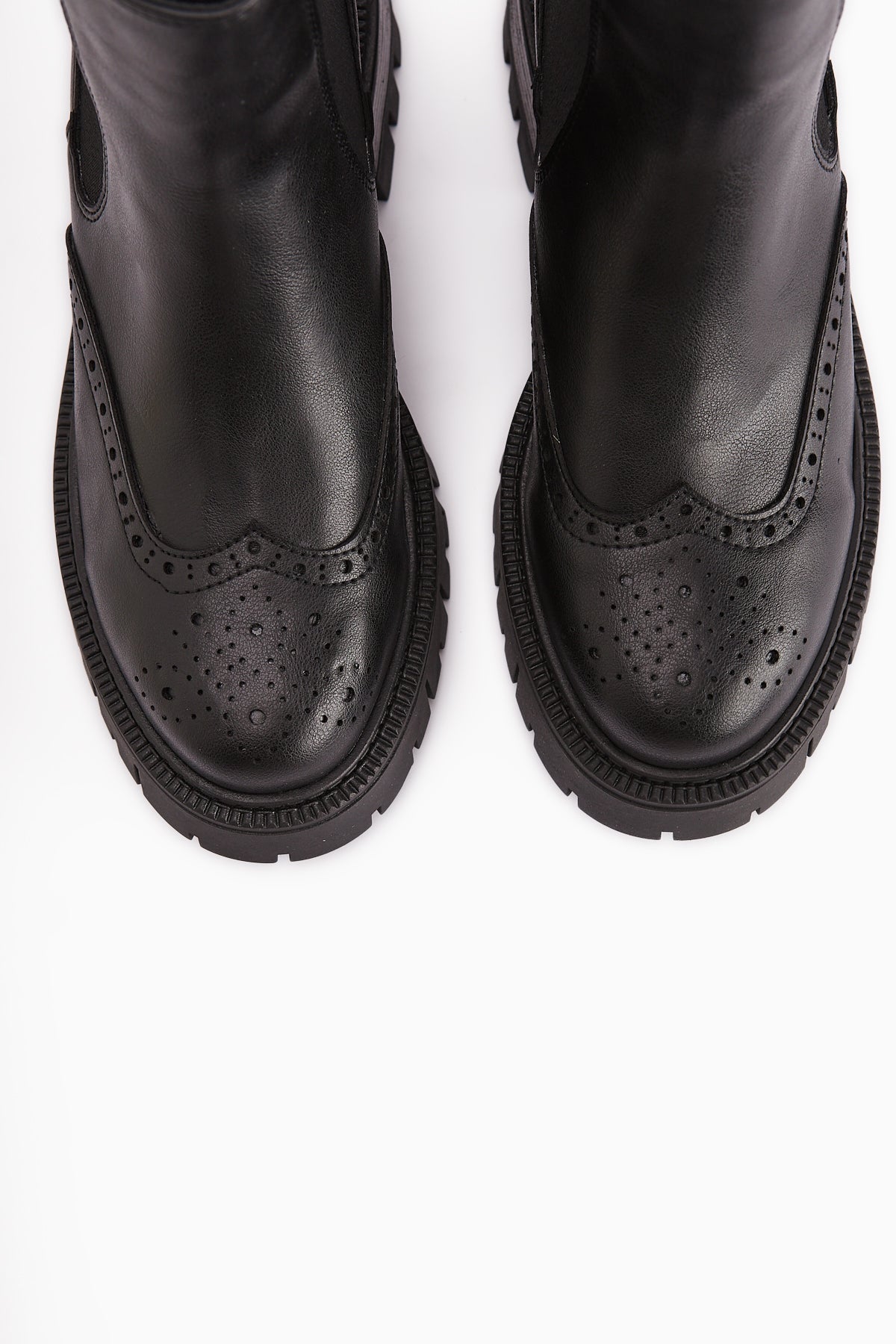 Leyah Black Laser Cut Detailed Women’s Boots