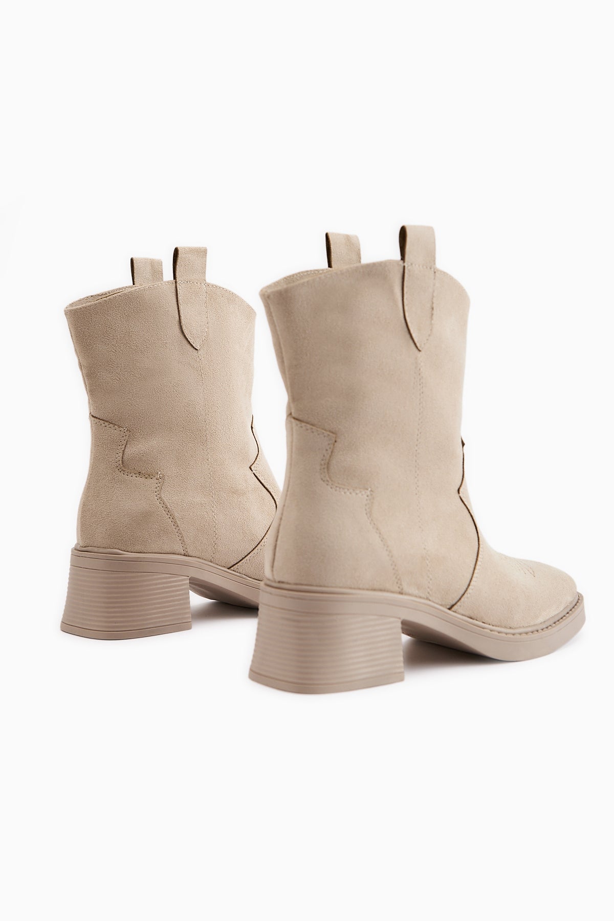 Mindra Beige Suede Embroidered Women's Boot