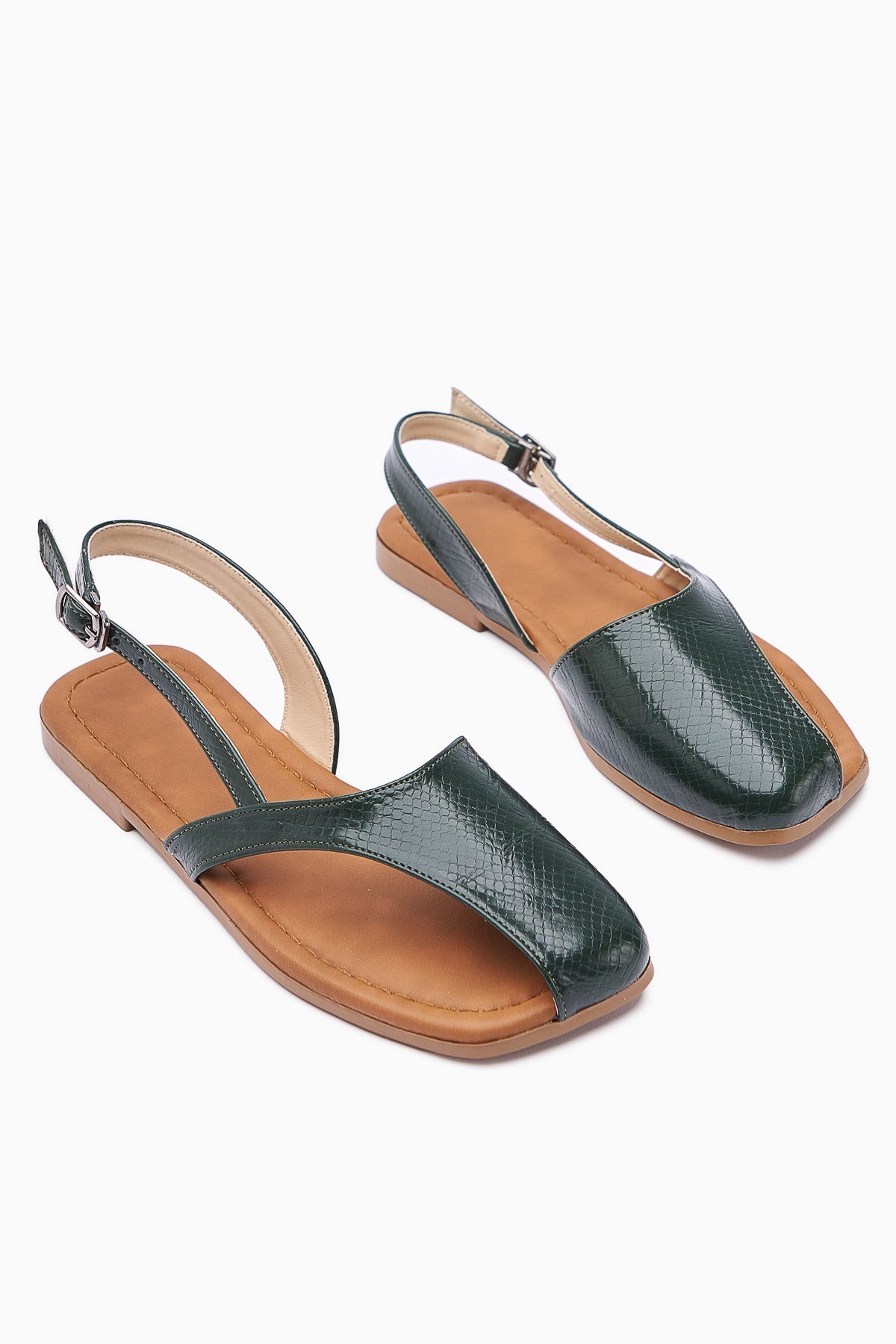 Agnez Green Belt Detailed Women's Sandal