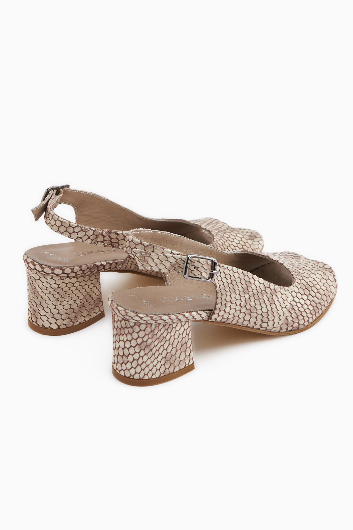 Catia Genuine Leather Beige Snake Patterned Women’s Heeled Sandal