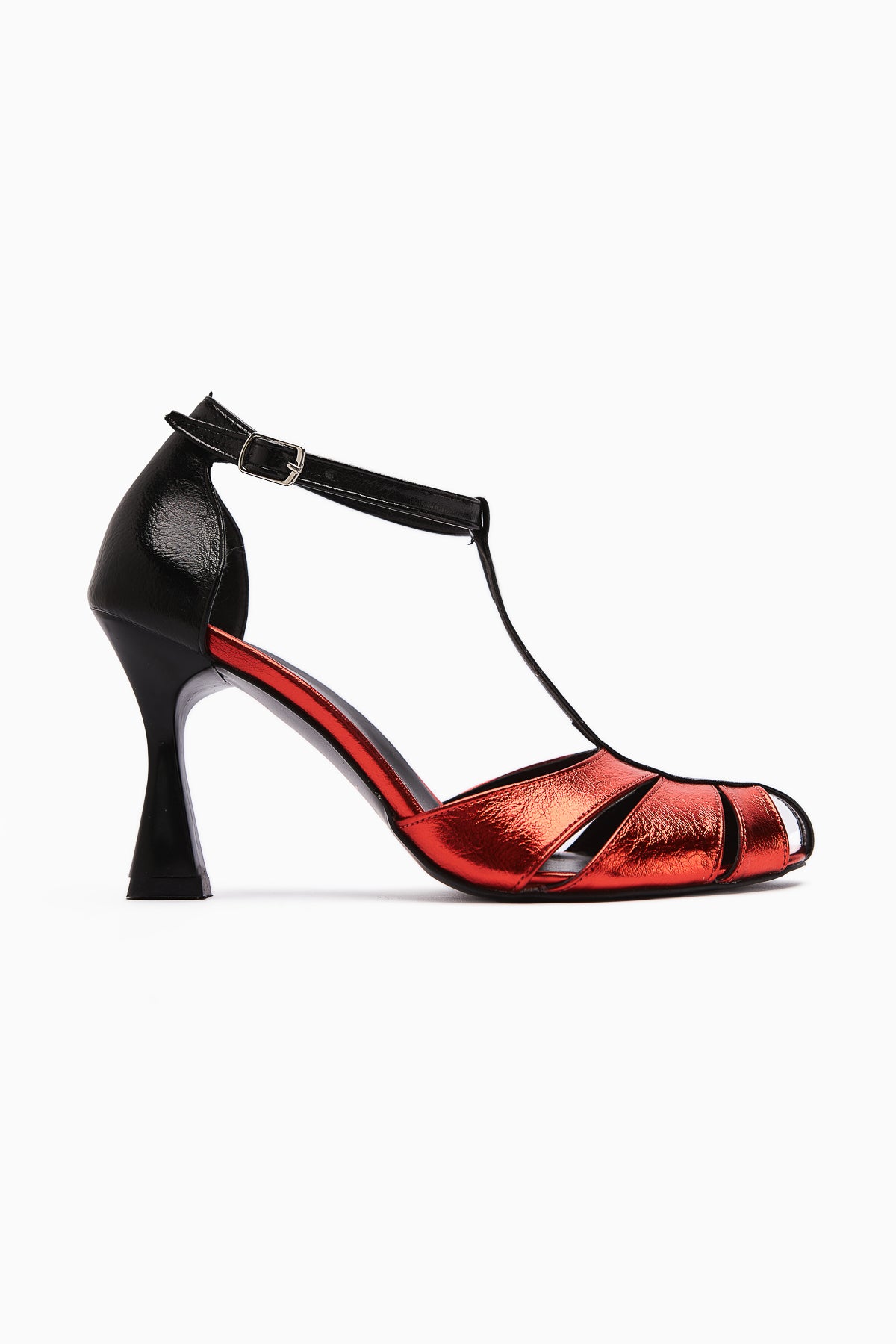 Mian Red Buckle Detailed Women’s Heeled Shoes