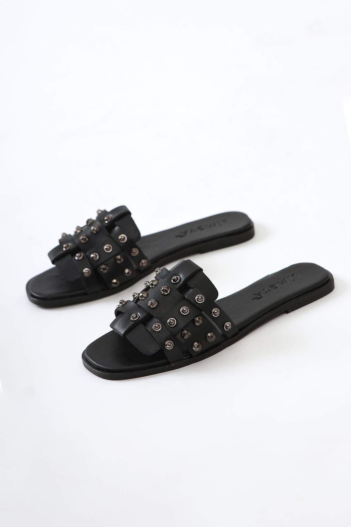 Aima Black Thin Strap Sandals