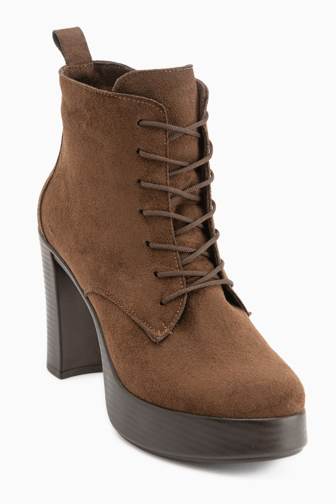 Camia Brown Suede Lace-Up Platform Women’s Boots