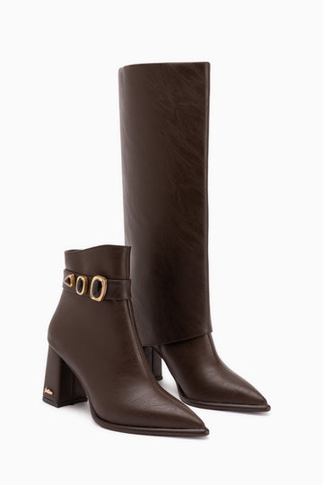 Loretta Brown Removable Cuff 2-in-1 Women’s Heeled Boots & Booties