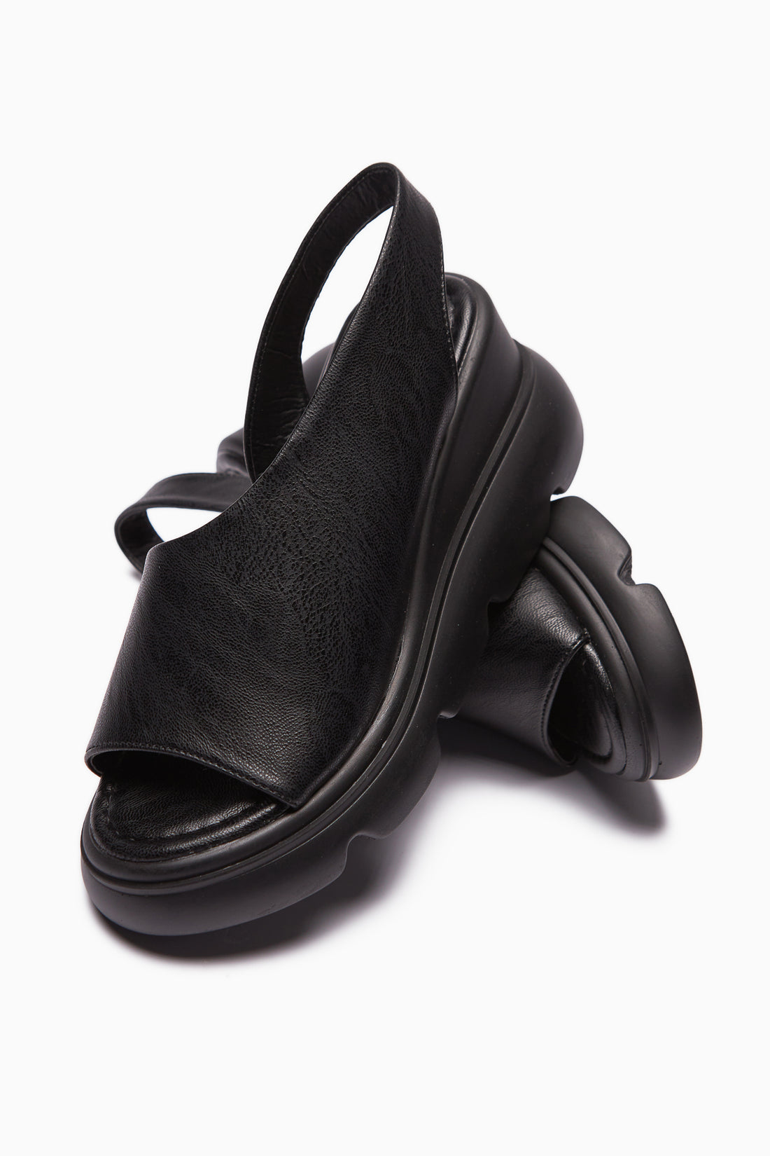 Lima Black Thick Sole Open Toe Women’s Sandal