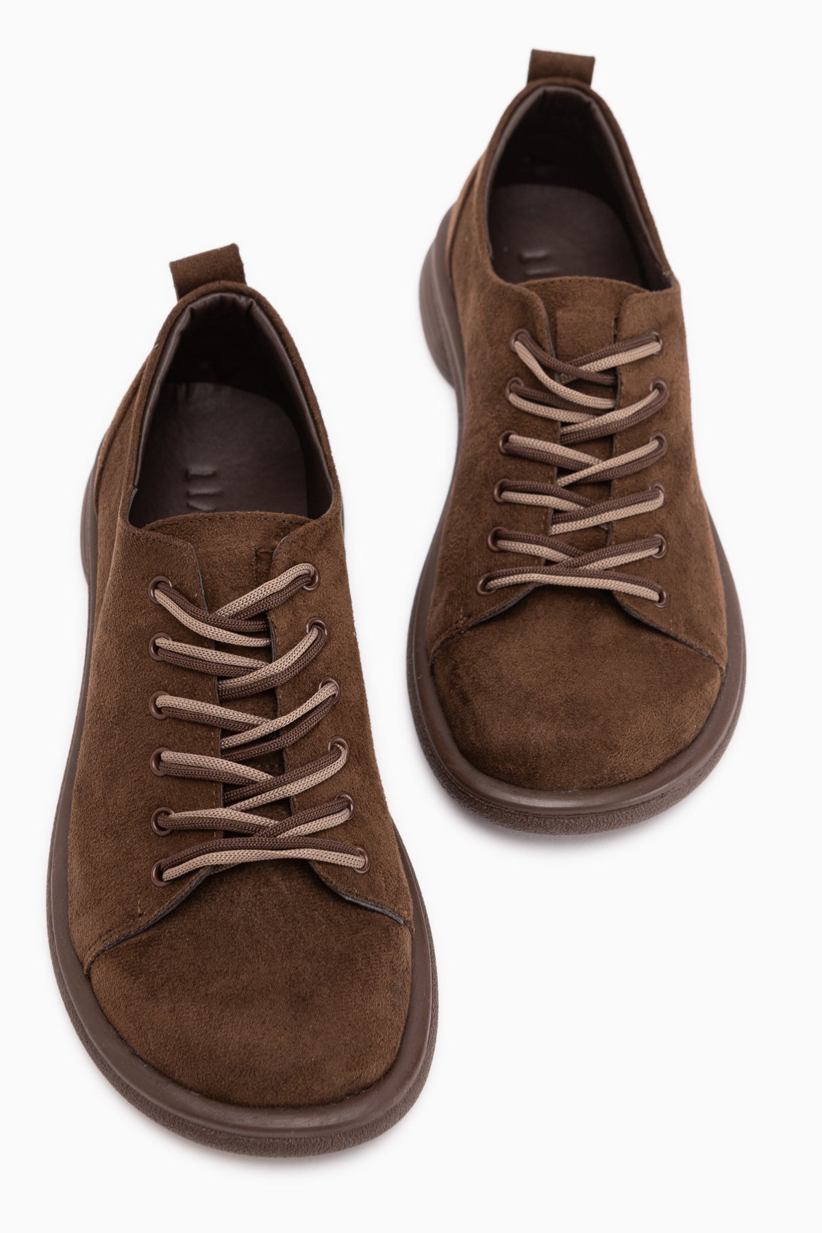 Estella Brown Suede Lace-Up Casual Women’s Shoes