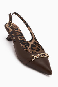 Dima Brown Leopard Print Short Heeled Women’s Shoes