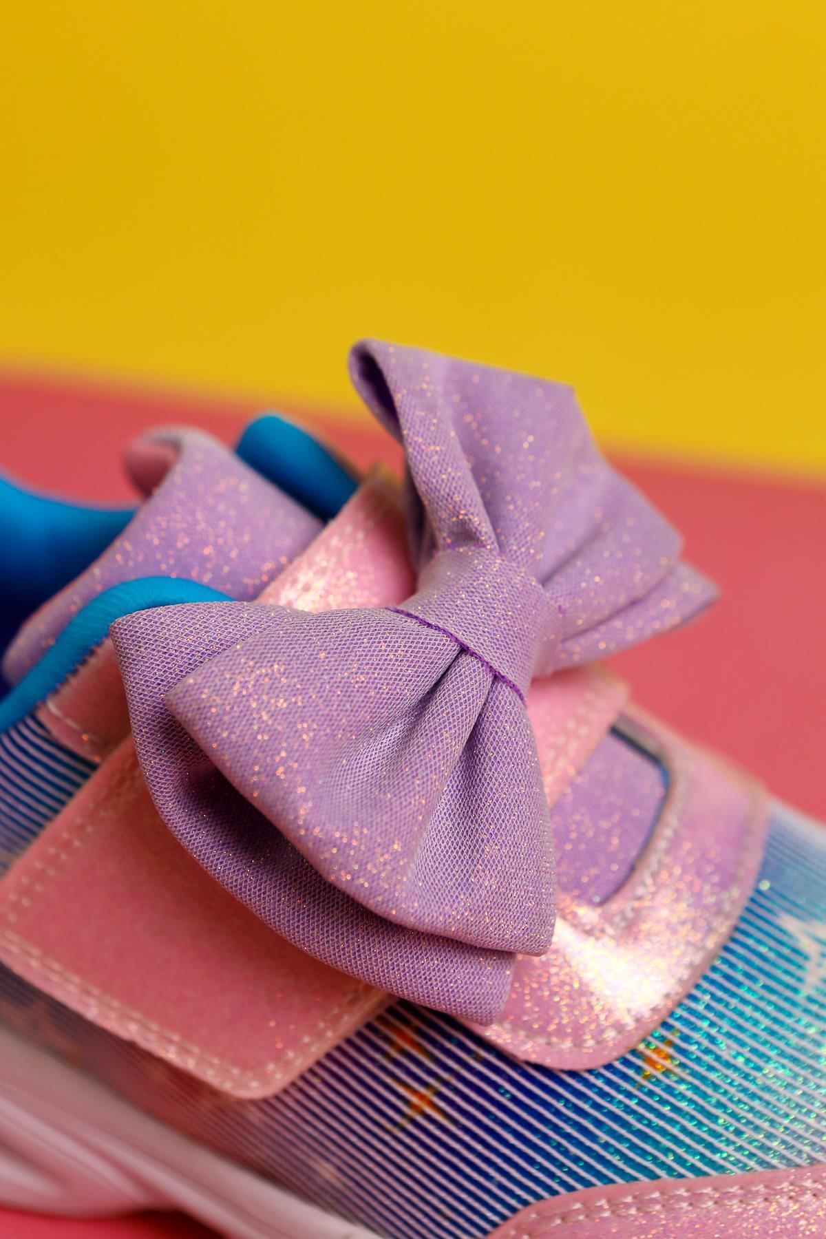 Gaia Powder Pink Kids' Sport Shoes with Bow Detail and Light-Up Features