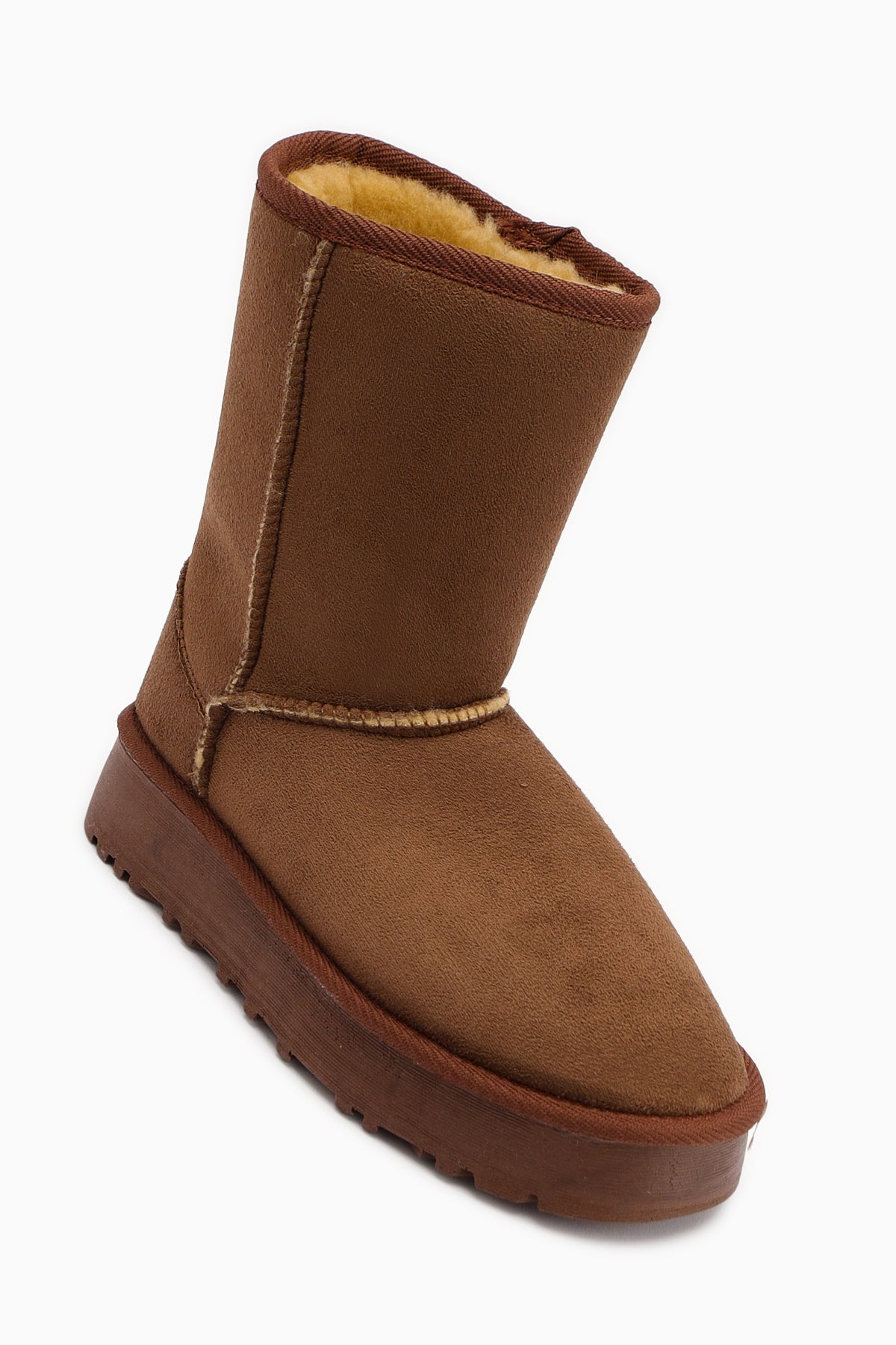 Lena-Birgitta Tan Suede Fur Lined Women’s Boots