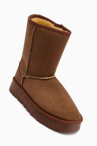 Lena-Birgitta Tan Suede Fur Lined Women’s Boots