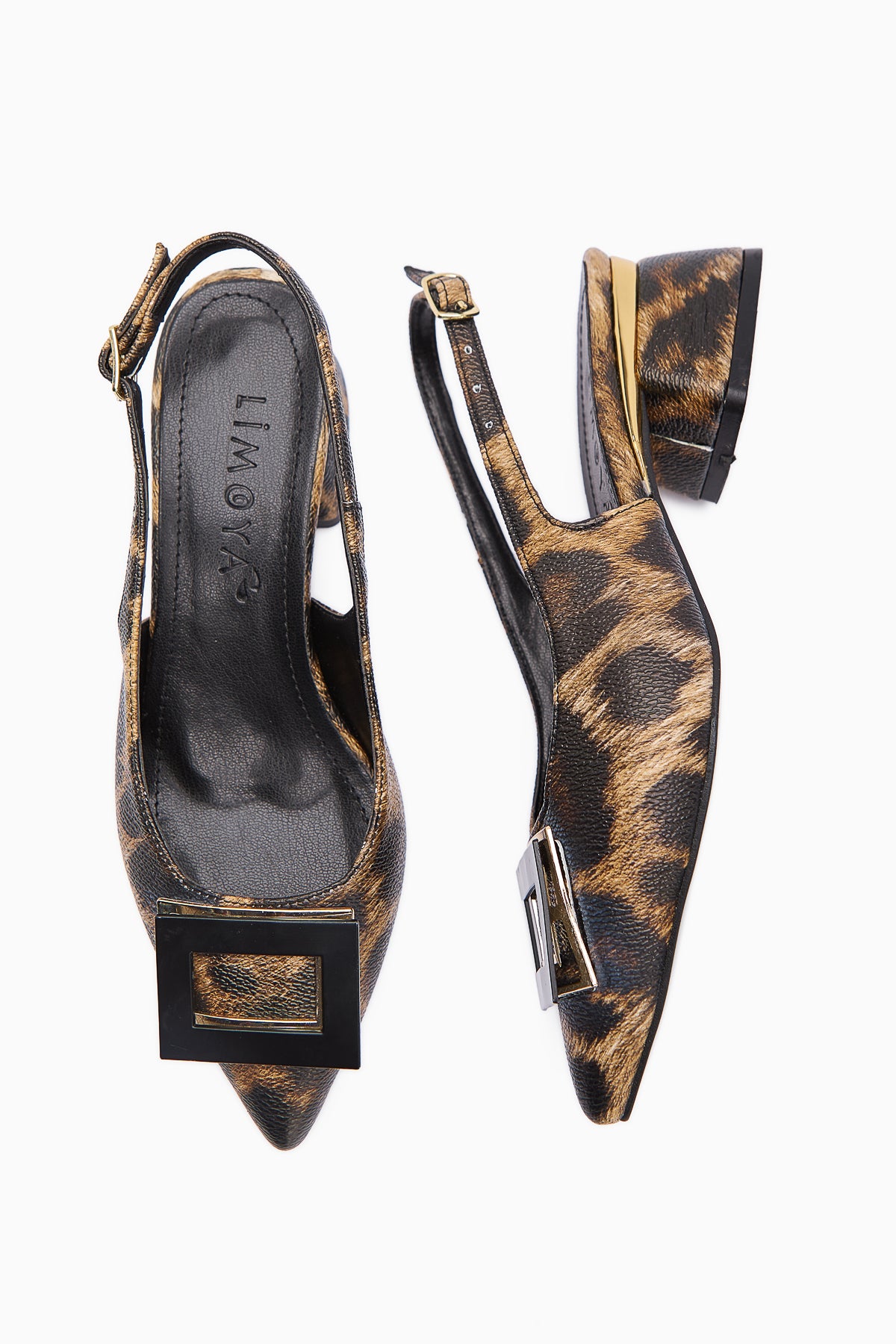 Tiana Leopard Print Buckled Heeled Women’s Shoes