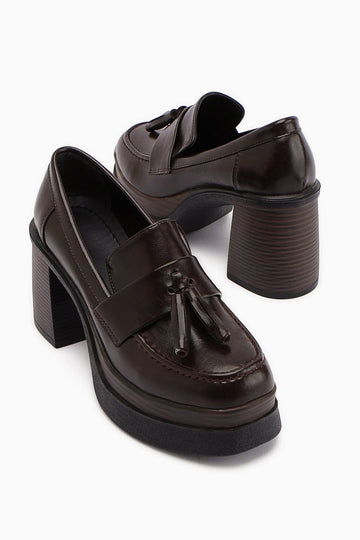 Juni – Brown Platform Heel Casual Shoe (Women)