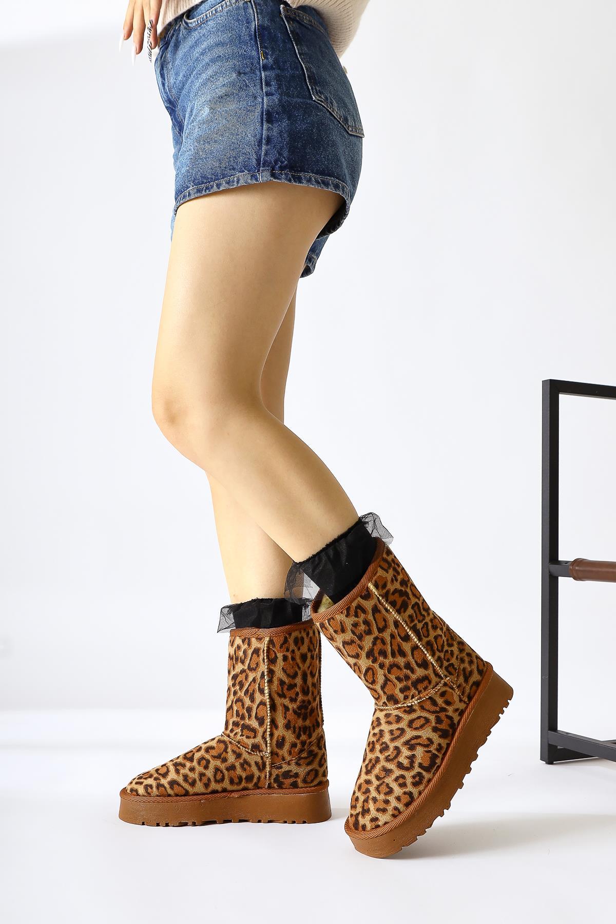 Lena-Birgitta – Leopard Print Suede Fur-Lined Pull-On Boot (Women)