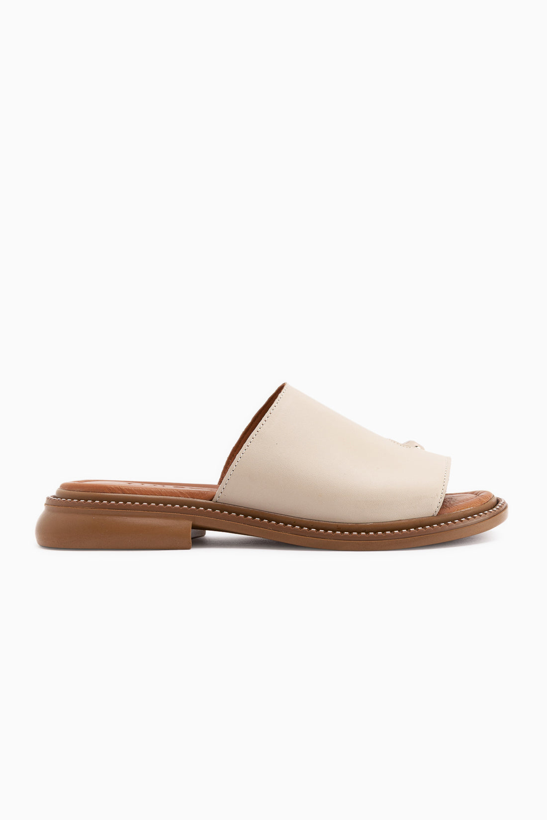 Johny Genuine Leather Beige Thong Women’s Slippers