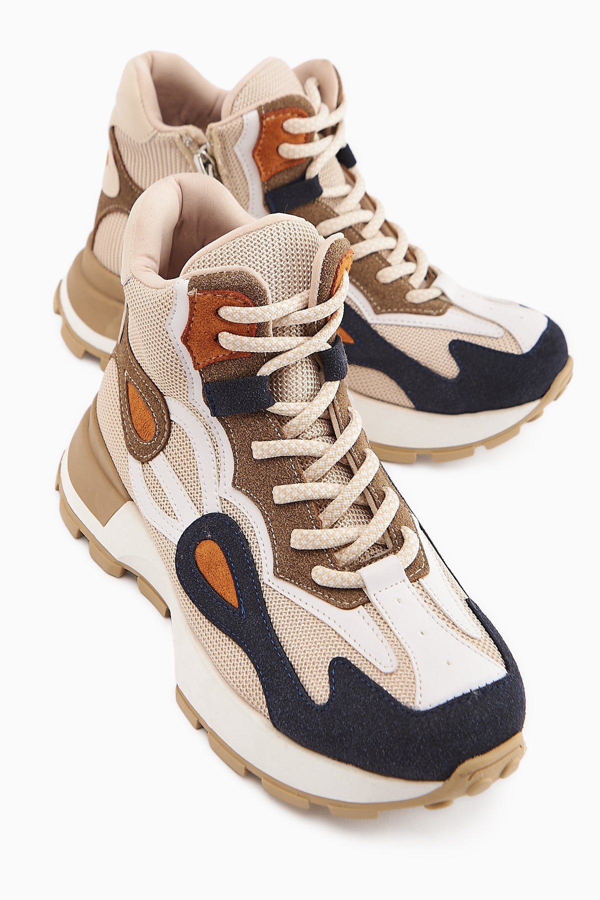 Emma – Navy Suede-Detail Lace-Up Sport Boot (Women)
