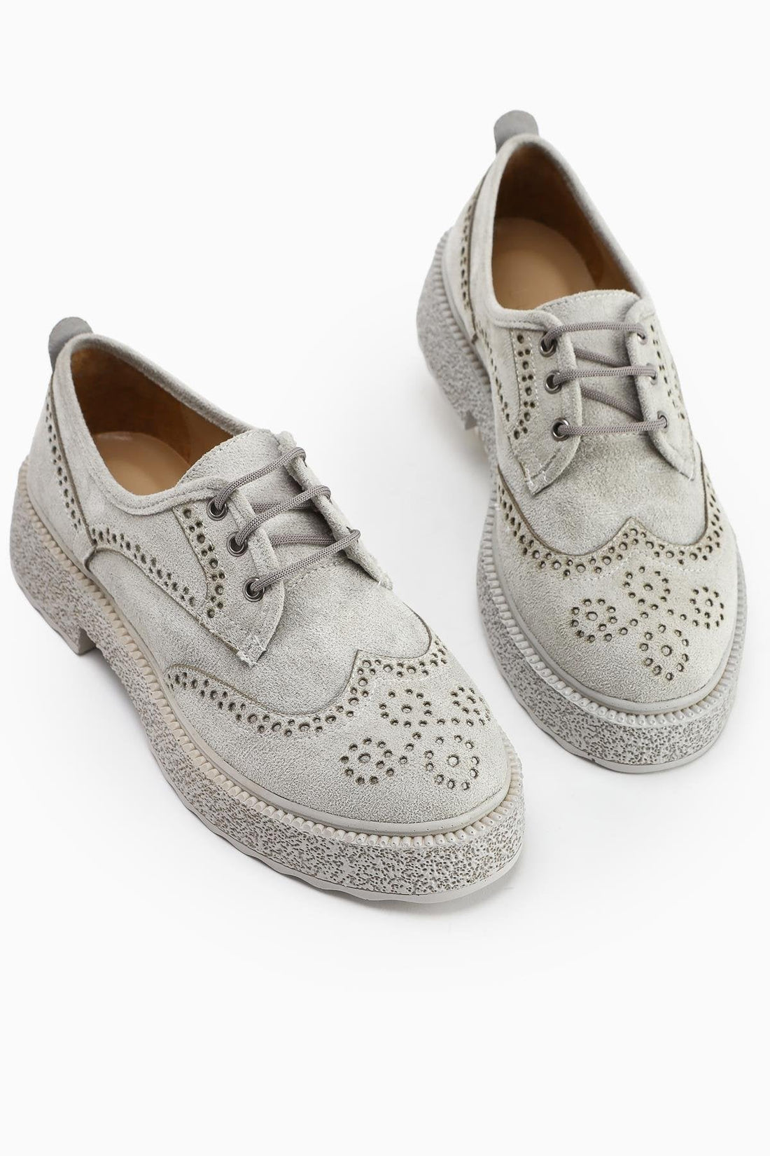 Rossy – Ice Suede Oval-Toe Laser-Cut Casual Shoe (Women)
