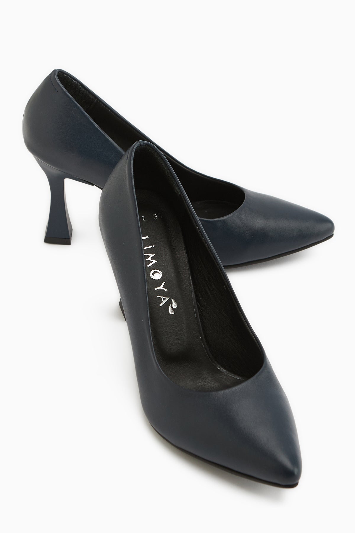 Genuine Leather Navy Women’s Heeled Shoes Stiletto