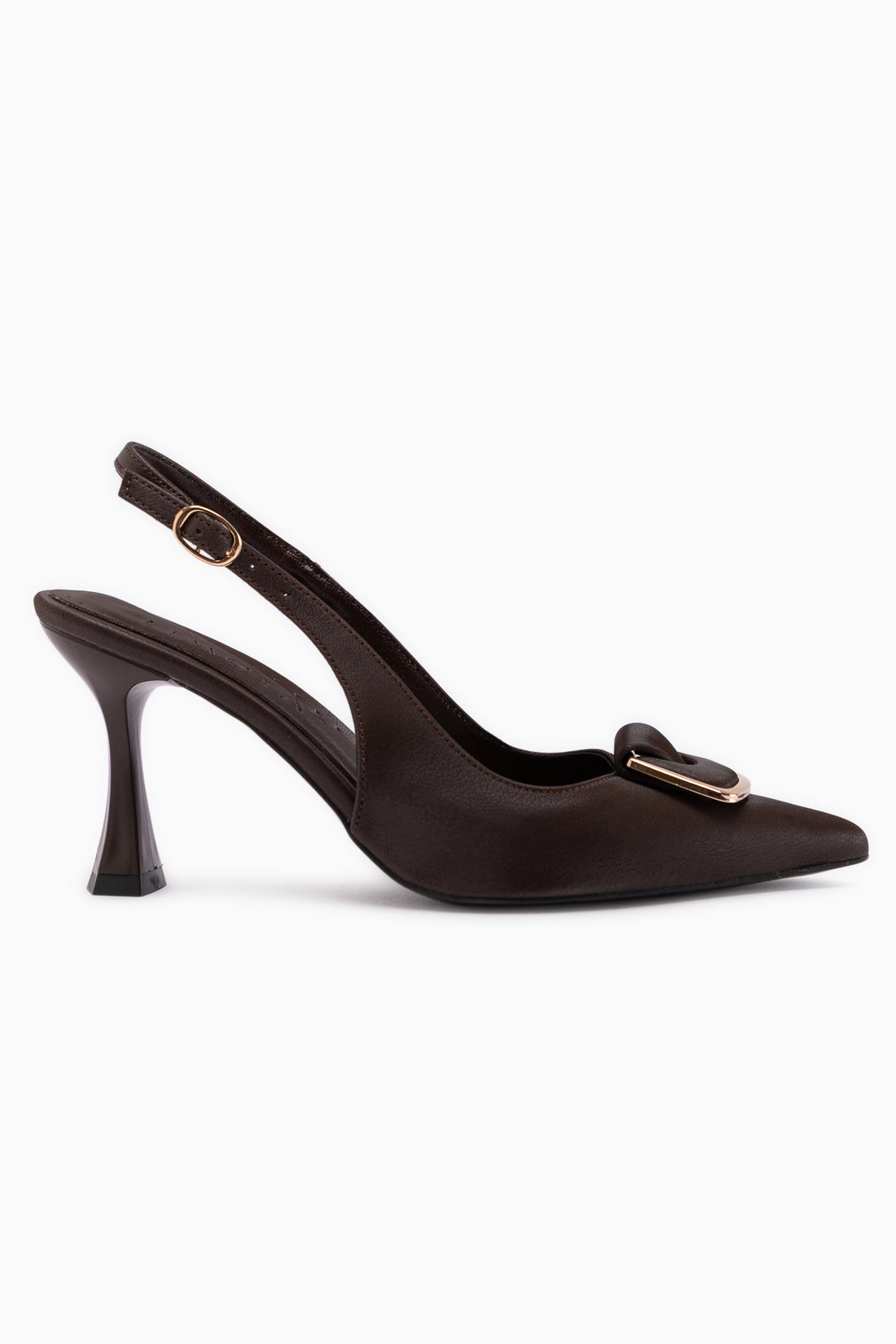 Sanny Brown Buckled Women’s Heeled Shoes