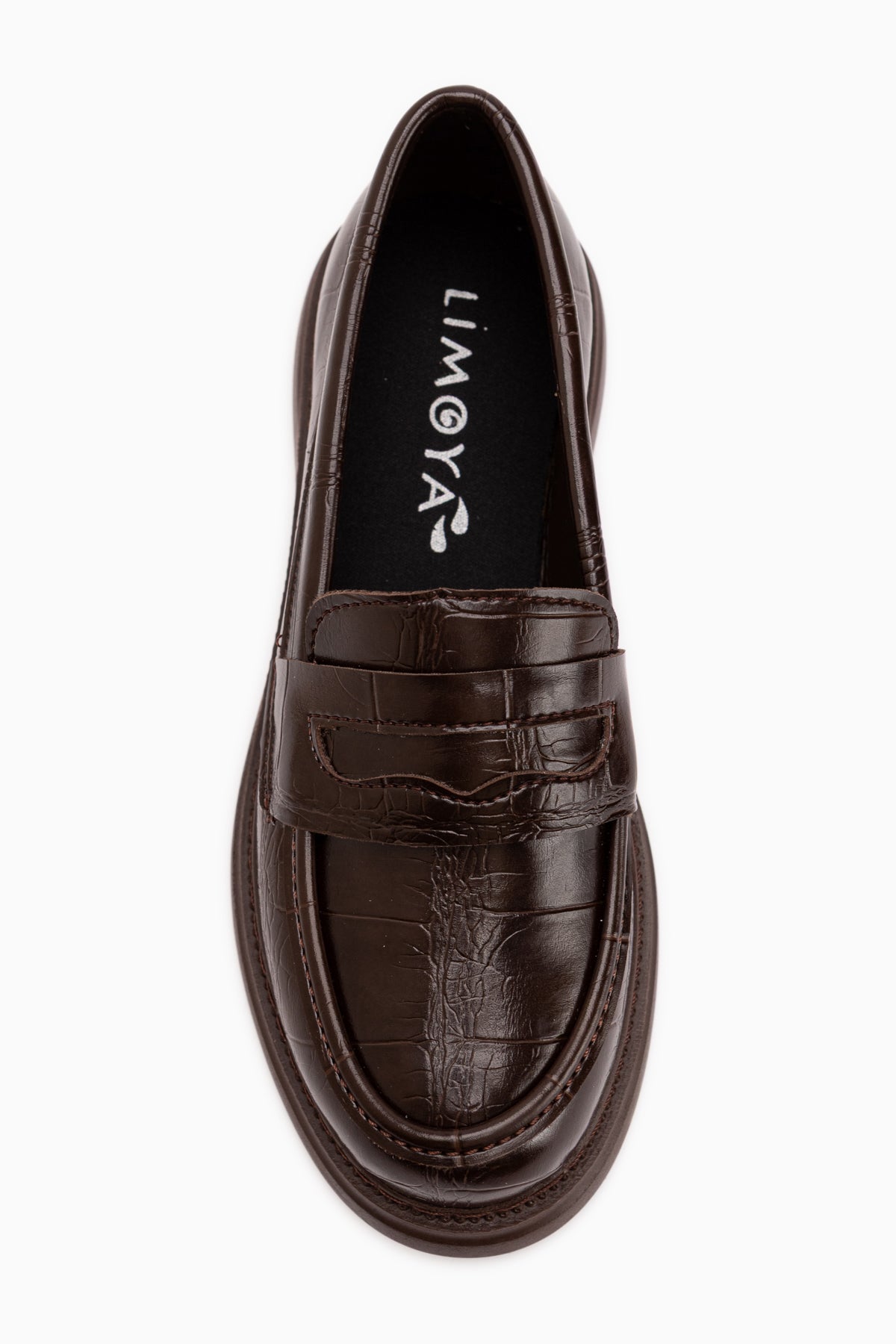 Sienna Brown Crocodile Pattern Women’s Loafer Casual Shoes