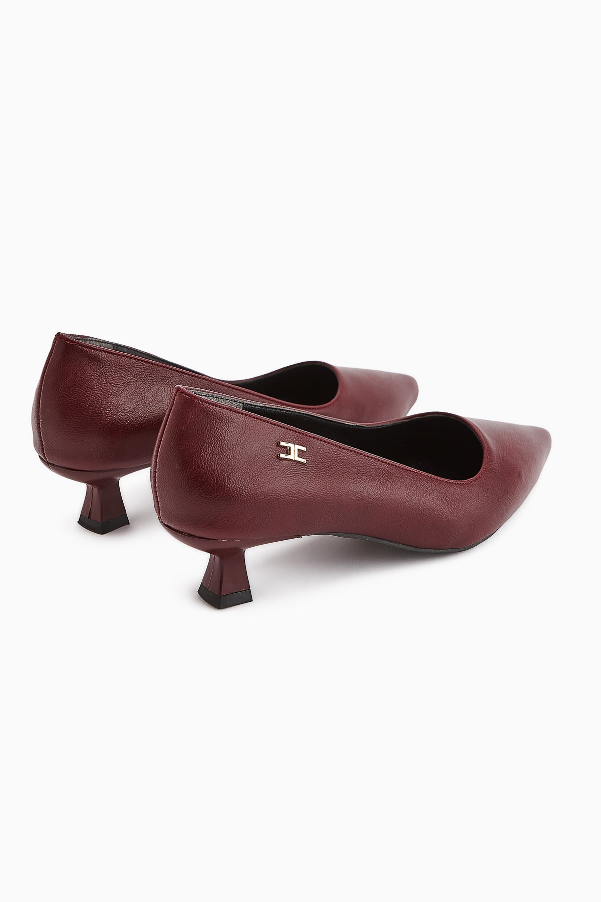 Wera Burgundy Low-Heeled Women's Stiletto