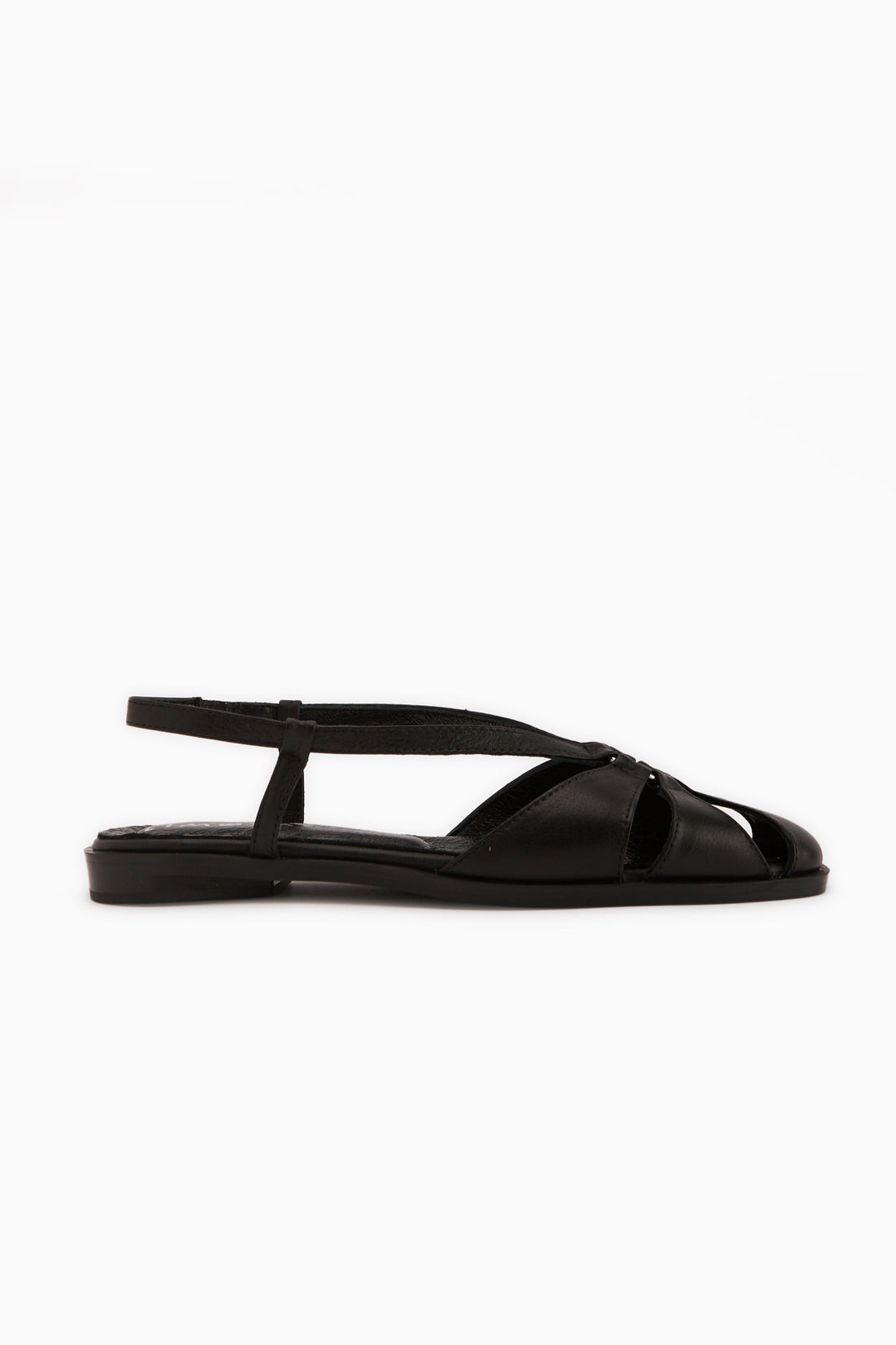 Cally Genuine Leather Black Elastic Women’s Sandal