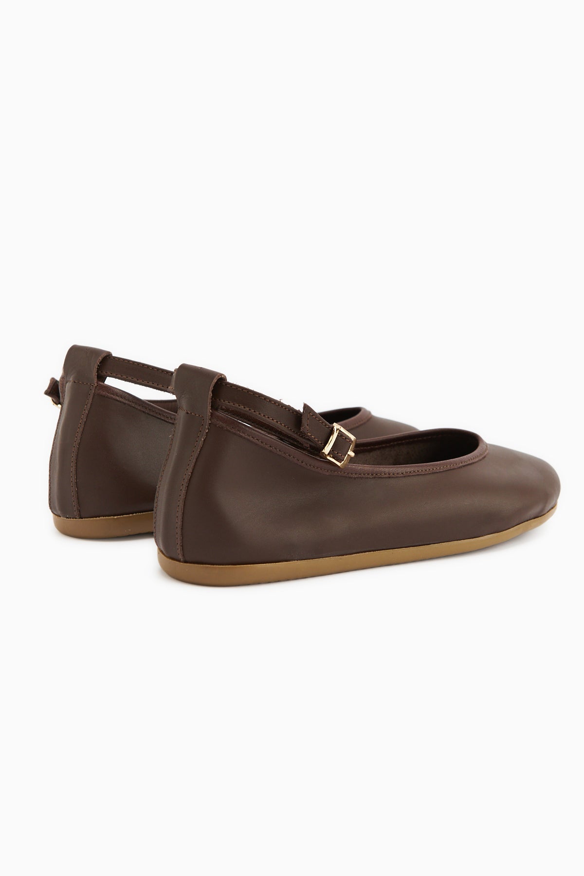 Genuine Leather Jenin Brown Belted Women’s Ballet Flats