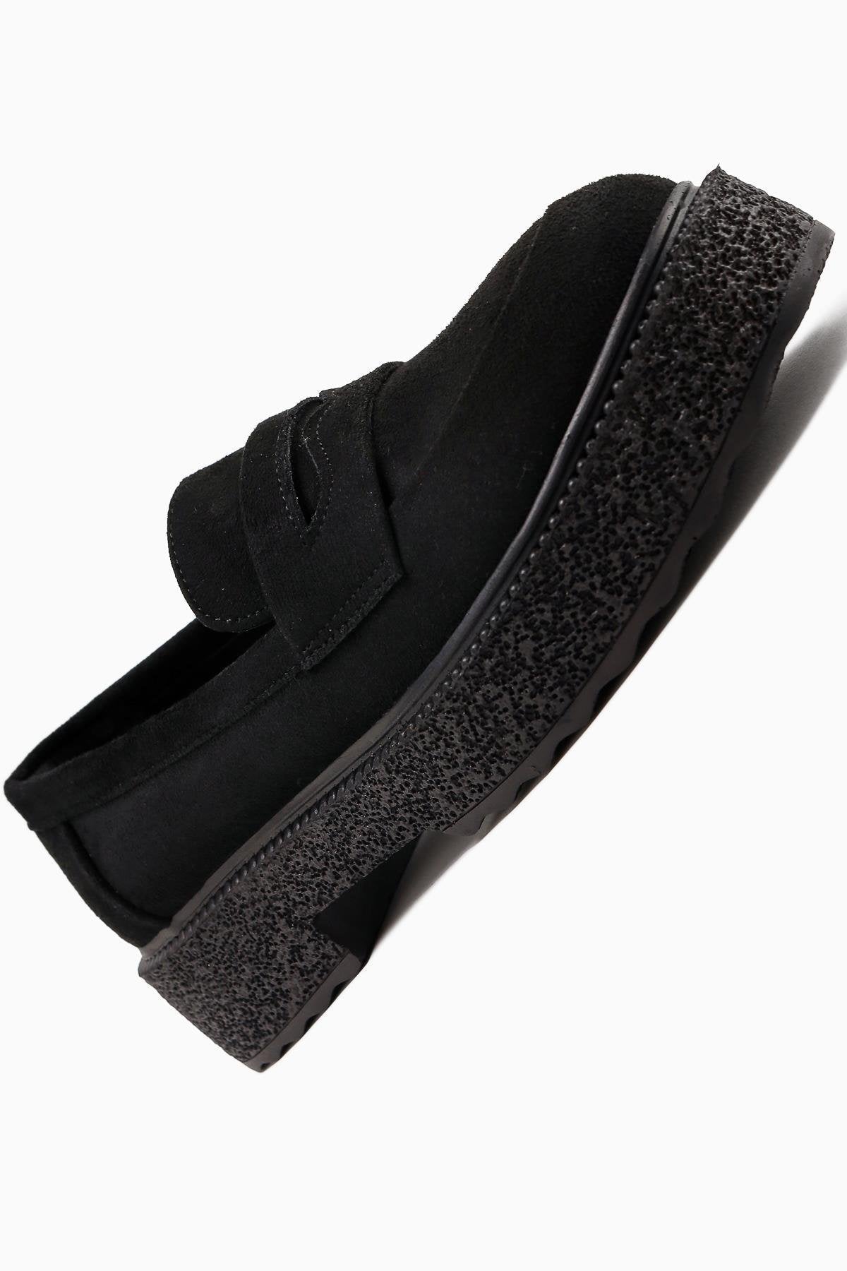 Bojan Black Suede Thick Soled Women's Casual Shoe