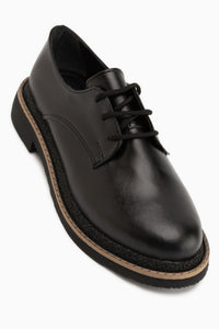 Minea Black Lace-Up Women’s Loafer Casual Shoes