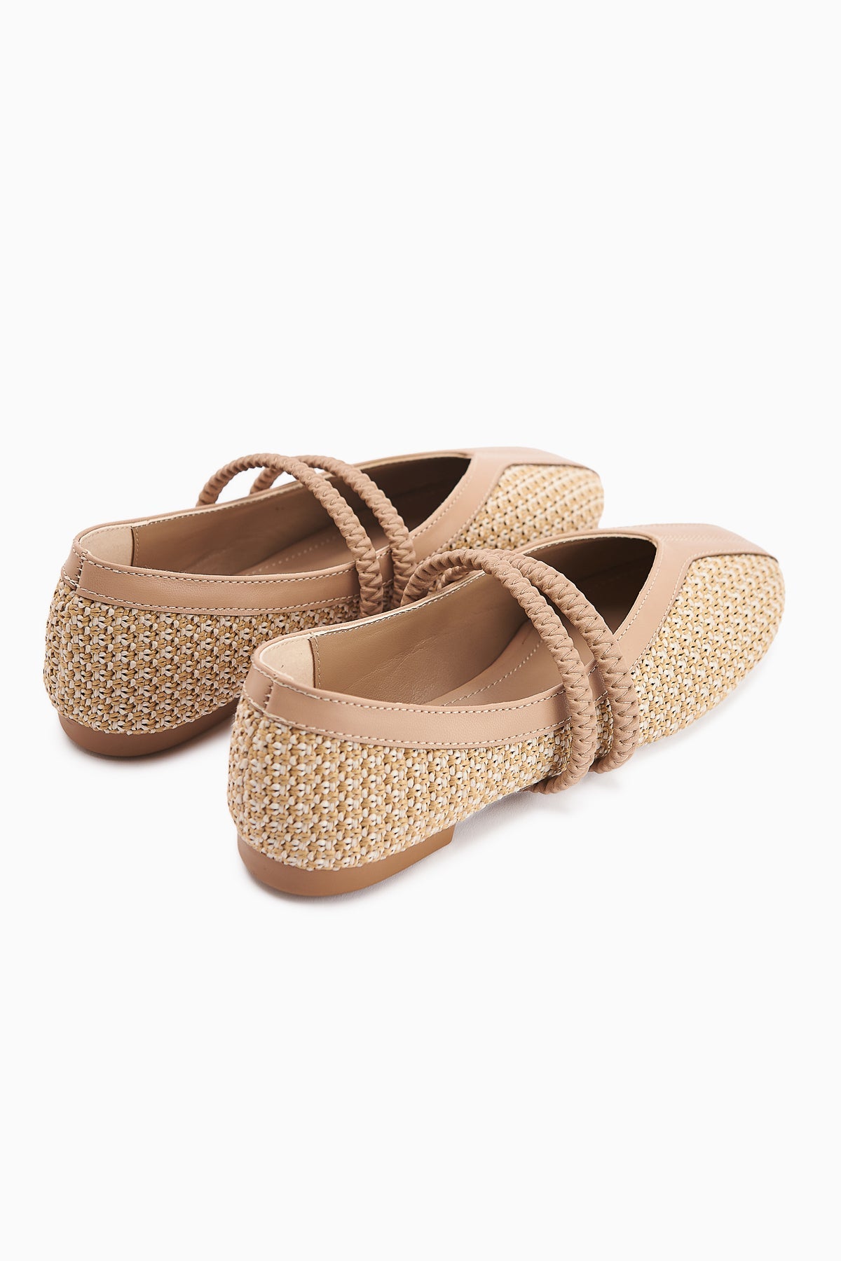 Gwen Beige Elastic Detail Women's Ballet Flats