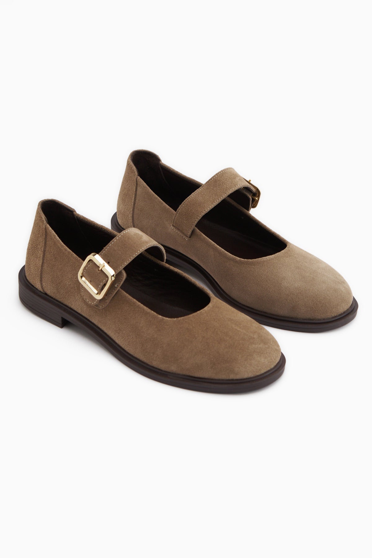 Senta Genuine Leather Mink Suede Buckled Women’s Casual Shoes