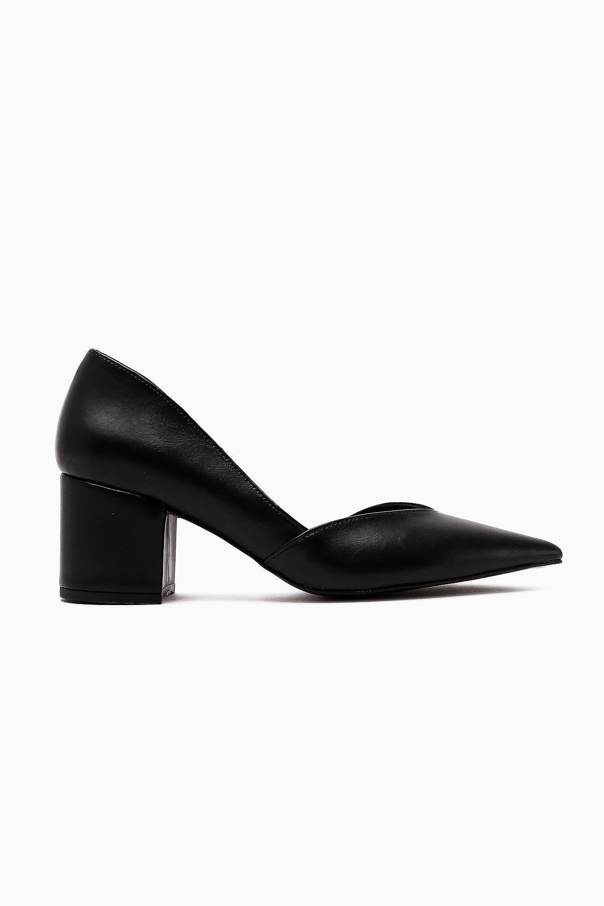 Albena – Black Pointed-Toe Cutout-Detail Heeled Shoe (Women)