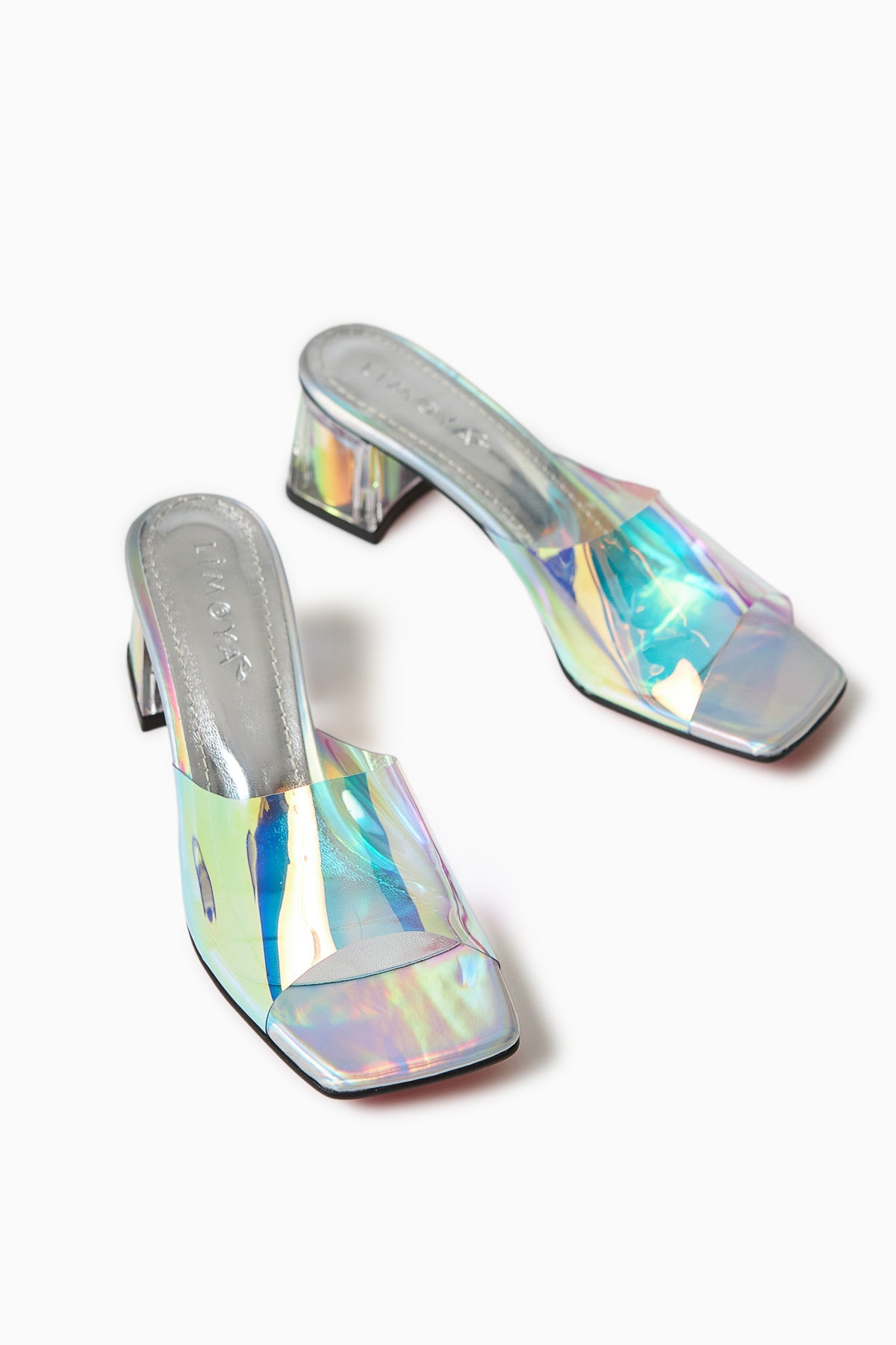Persa – Silver Transparent-Strap Transparent-Heel Slide (Women)
