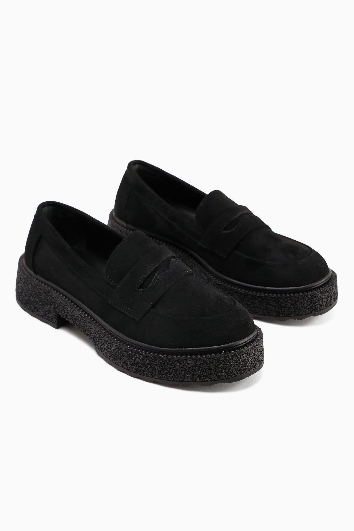 Bojan Black Suede Thick Soled Women's Casual Shoe