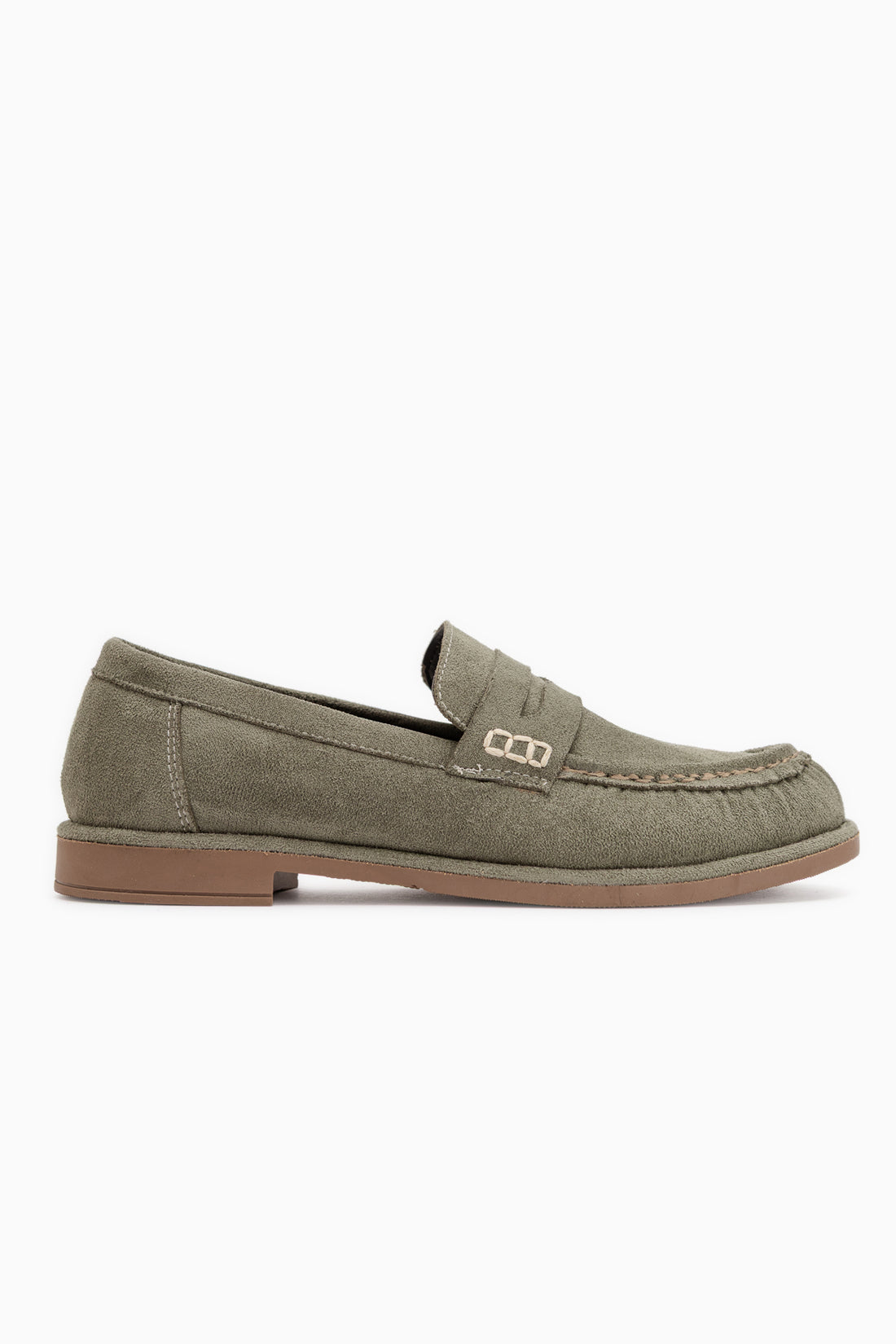 Carmel Green Suede Penny Loafer Women’s Shoes