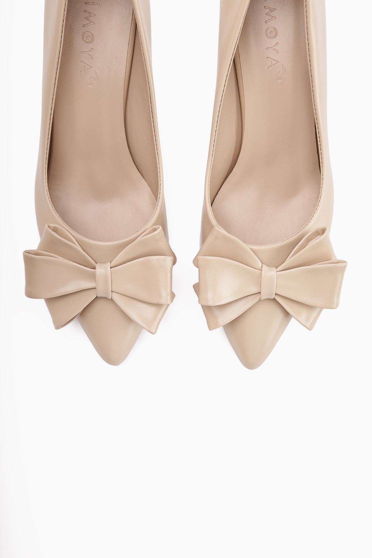 Denita Beige Bow Detail Women's High Heels