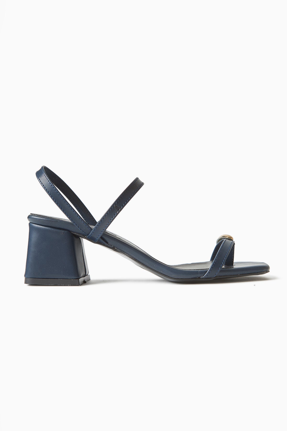 Selenya Navy Thong Sandals with Buckle Detail for Women