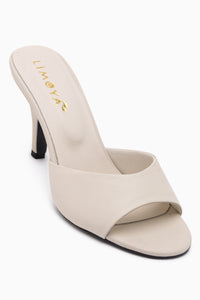 Marcia Genuine Leather Beige Heeled Women’s Slippers