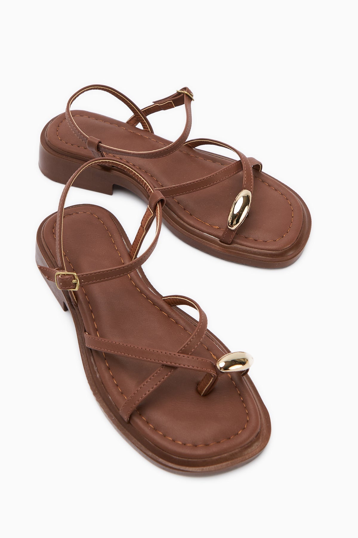 Lissi Black Cross-Strap Thong Sandals with Buckle