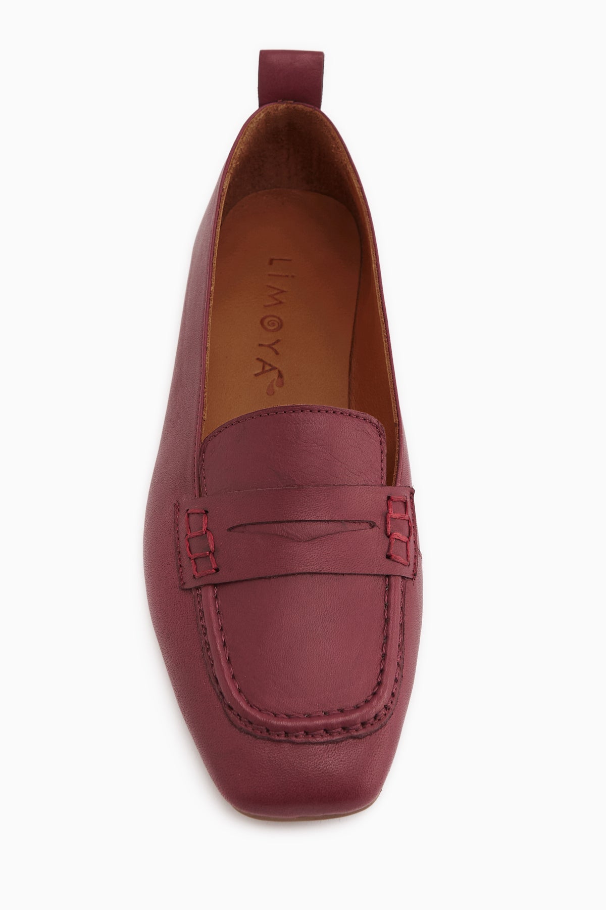 Novin Genuine Leather Burgundy Square Toe Women’s Ballet Flats